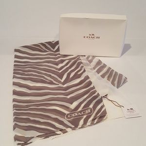 NWT Coach Chiffon Zebra Print Scarf